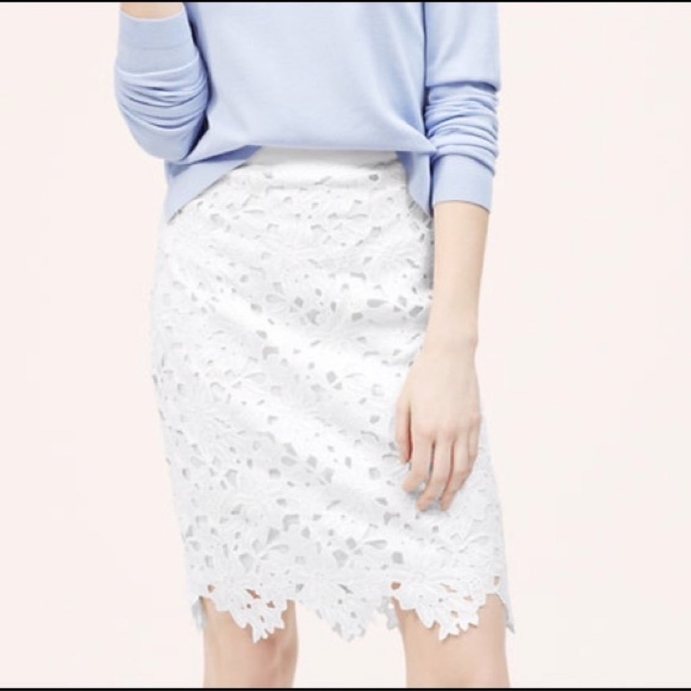 LOFT lace pencil skirt